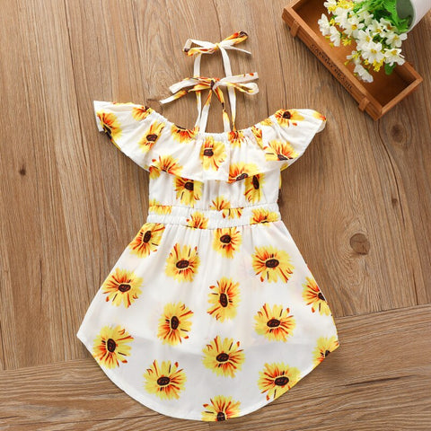 Dress for Kids Girl 1-6 Years Birthday Clothing Sleeveless Flower Tailcoat Dress Summer Toddler Girl Clothes Lovely Girl Outfit