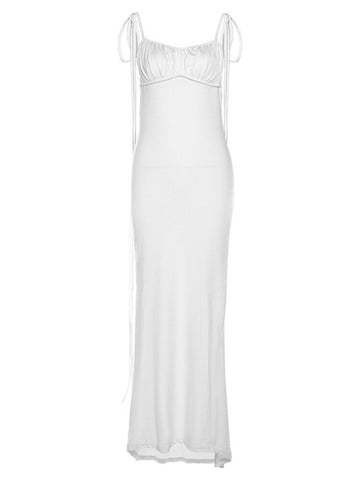 Pink Backless Sexy Maxi Dresses for Women 2023 Spaghetti Strap Ruched Bodycon Dress Wedding Evening Party Dress Elegant Luxury