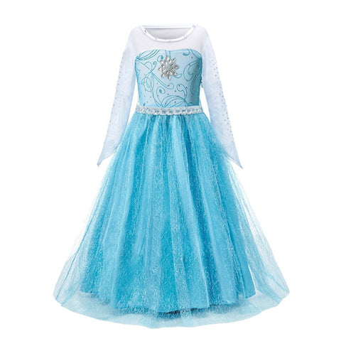 Girl Anna Elsa Dress Kids Halloween Cosplay Costume Children Princess Dresses Carnival Birthday Elegant Party Clothes 3-10 Years