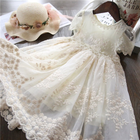 Fall Teens Girl Dresses For Child Floral Long Sleeve Gown Children Dresses Lace Flower Party Dress Vestido Infantil 3 to 8 Years