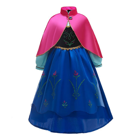 Girl Anna Elsa Dress Kids Halloween Cosplay Costume Children Princess Dresses Carnival Birthday Elegant Party Clothes 3-10 Years