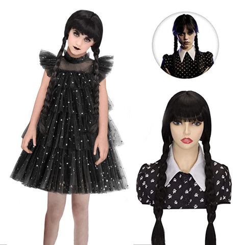 Wednesday Costume For Girls 2023 New Fancy Princess Dress Up For Kids Girls Tulle Party Dresses Carnival Cosplay Costumes