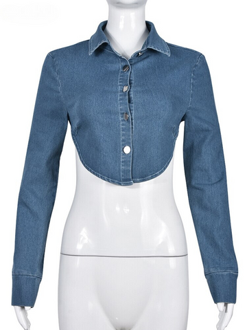 XIKTOP Denim Backless Blouse Women 2023 Sexy Lace-up Irregular Y2K Clothes Casual All-Matching Crop Top Streetwear Concise