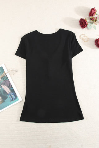Buttoned Short Sleeve Tee Shirt