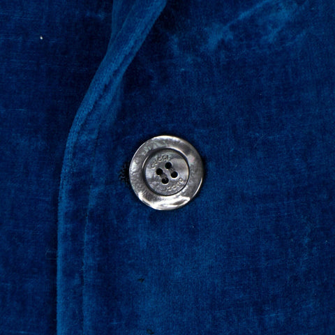 Uneven Dyed Velvet Blazer Jacket - Blue