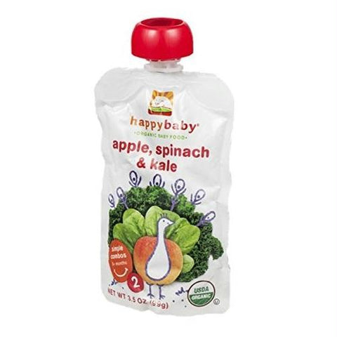 Happy Baby Organic Apple Spinach Kale Baby Food (16x3.5 Oz)