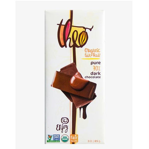 Theo Organic Fair Trade 70% Dark Chocolate Baking Bars (10x4 Oz)
