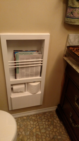 McIntosh Toilet Paper Holder Recessed Magazine Rack