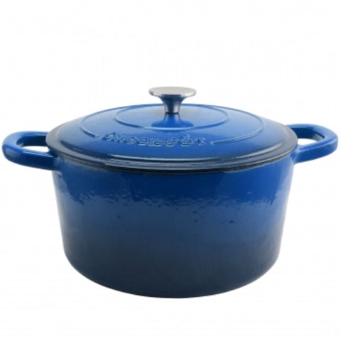 Crock Pot Artisan 7 Quart Round Cast Iron Dutch Oven In Sapphire Blue