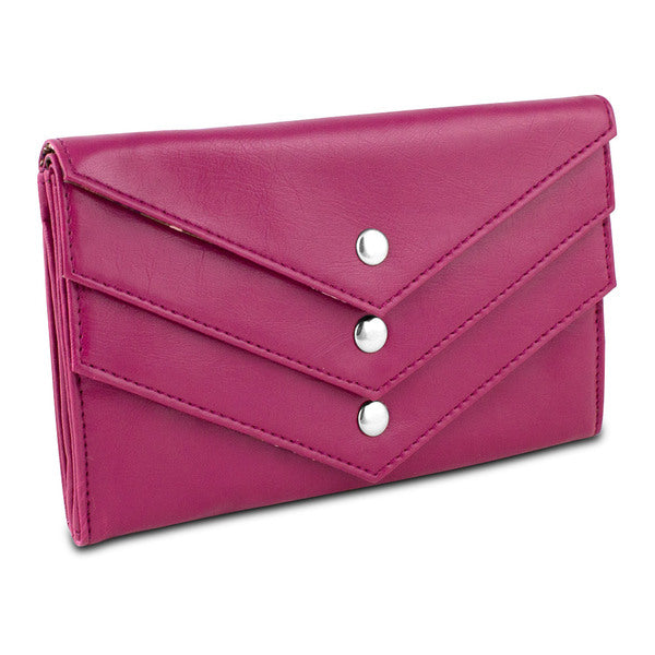 Travelon Tri-flap Wallet - Pink With Paisley Interior
