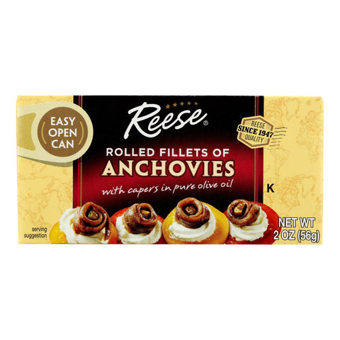 Reese Anchovies - Rolled - Case of 10 - 2 oz (10x2 OZ)