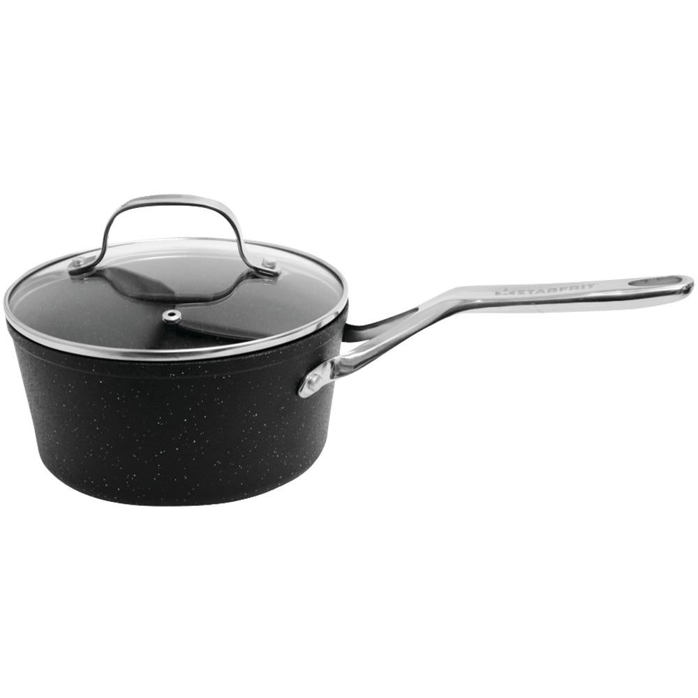 The Rock By Starfrit 060316-004-0000 The Rock By Starfrit Saucepan With Glass Lid & Stainless Steel Handles (3-quart)