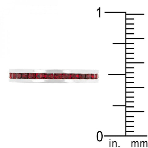 Stylish Stackables With Ruby Crystal Ring (size: 05) R01147r-v13-05