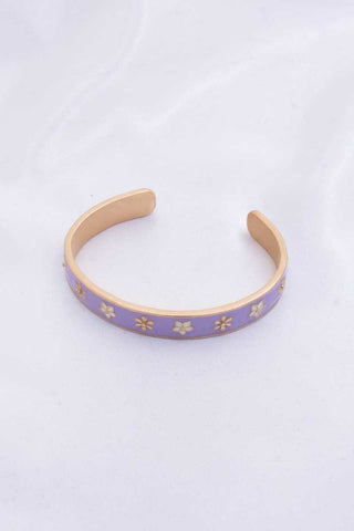 Flower Pattern Metal Cuff Bracelet