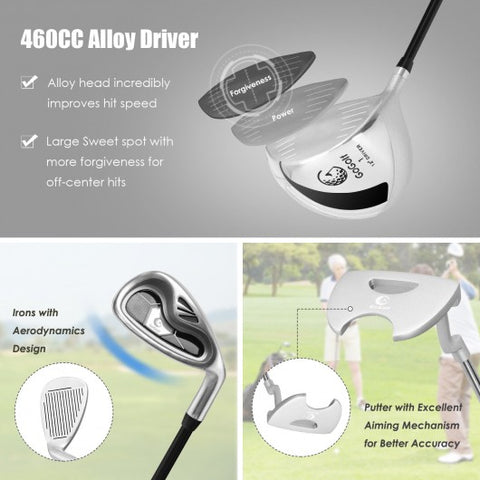 10 Pieces Womens Complete Golf Club Set with Alloy Driver