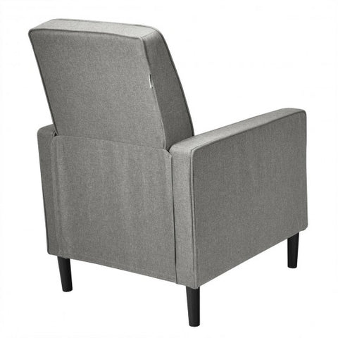 Mid-Century Push Back Recliner Chair -Gray