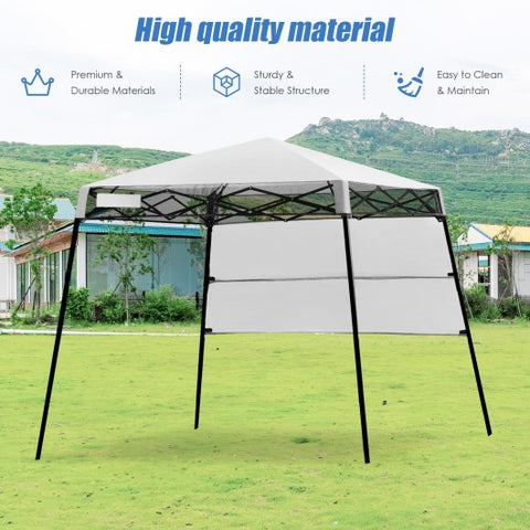 7 x 7 Feet Sland Adjustable Portable Canopy Tent with Backpack-White