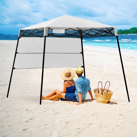 7 x 7 Feet Sland Adjustable Portable Canopy Tent with Backpack-White