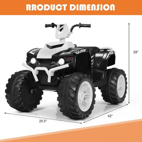 12V Kids 4-Wheeler ATV Quad Ride On Car -White
