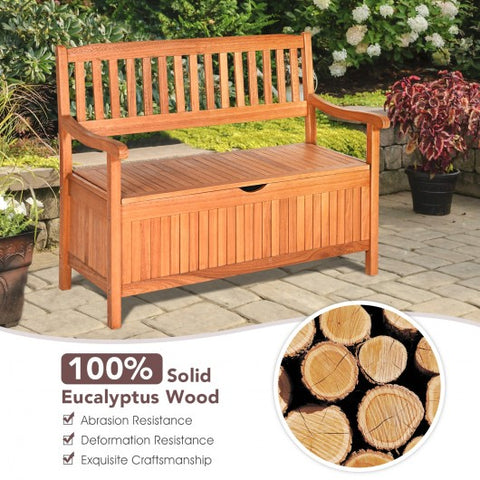 42 Inch Storage Deck Box Solid Wood Seating Container