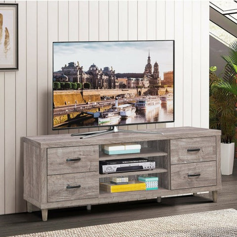 65 Inch TV Stand with Storage Shelves and 4 Drawers