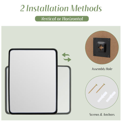 Rectangular Wall Mount Bathroom Mirror Vanity Mirror-M