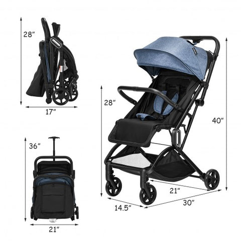 Foldable Lightweight Baby Travel Stroller for Airplane-Gray