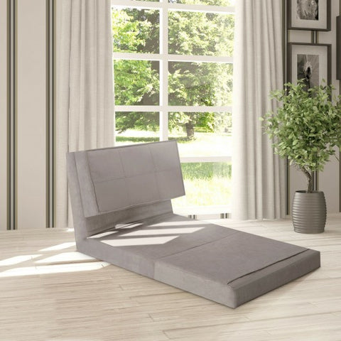 Convertible Lounger Folding Sofa Sleeper Bed-Gray