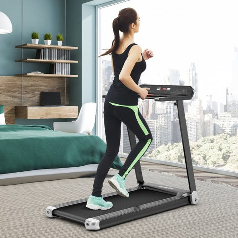 Folding Electric Compact Walking Treadmill with APP Control Speaker-Silver