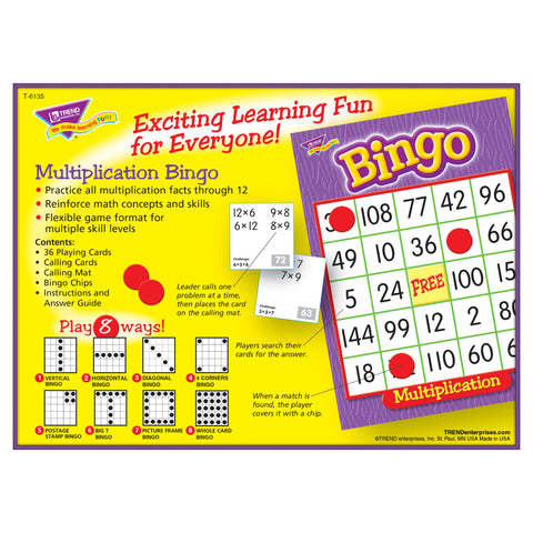 Multiplication Bingo Game