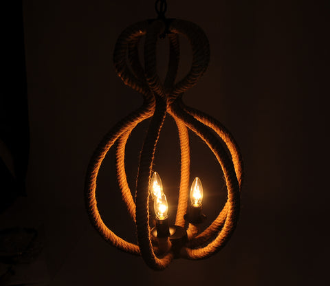 15" x 15" x 47.5" 3 BulbsRope Pendant Lamp