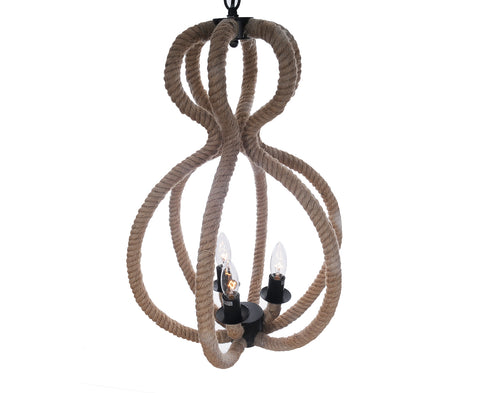 15" x 15" x 47.5" 3 BulbsRope Pendant Lamp