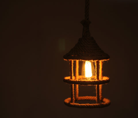 8.5" x 8.5" x 47" Rope Pendant Lamp