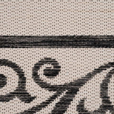 5’ x 7’ Gray Ornate Border Indoor Outdoor Area Rug