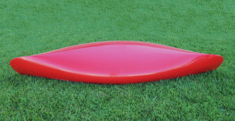 26.5" x 117" x 20" Red Wooden Canoe With Ribs Curved Bow