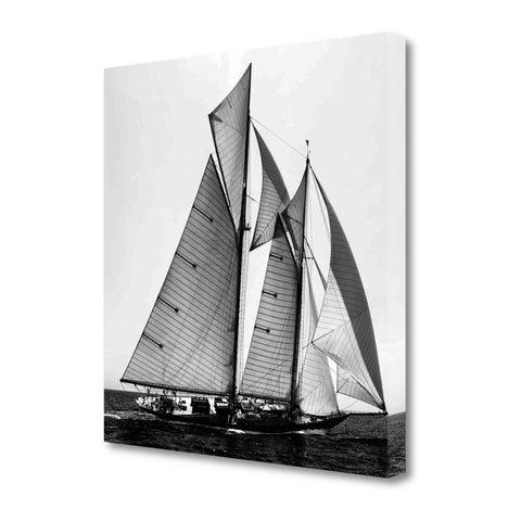 25" Sailboat in Action Giclee Wrap Canvas Wall Art