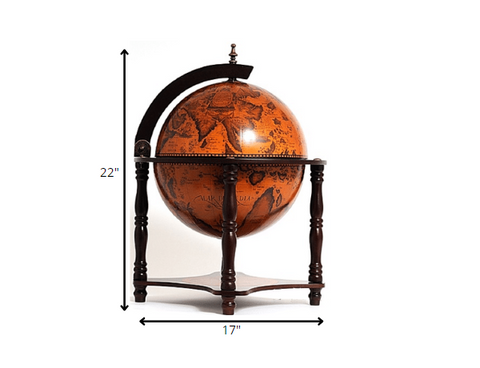 17" x 17" x 22" Red Globe Bar 4 Legged Stand