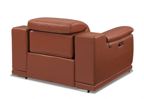 Mod Camel Brown Italian Leather Recliner Chair