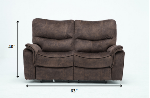 120" Elegant Dark Brown Fabric Sofa Set