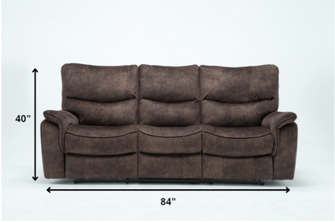 120" Elegant Dark Brown Fabric Sofa Set