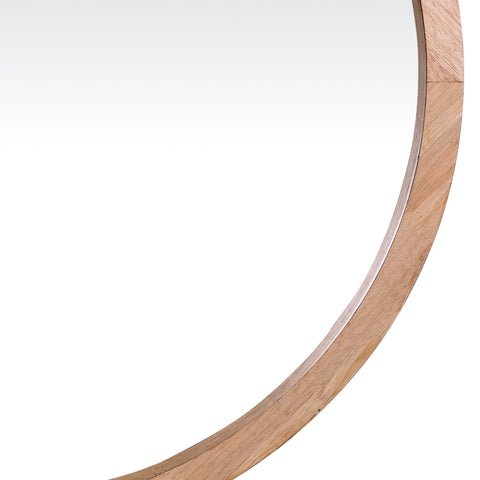 Minimalist Round Wooden Wall Mirror