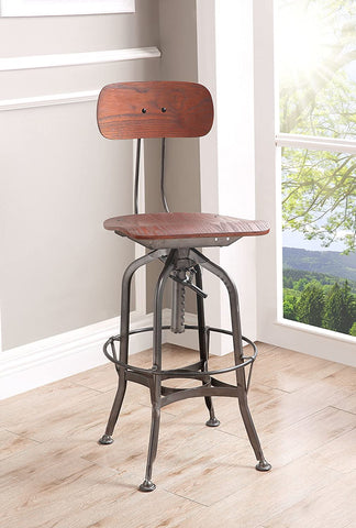 43" Urban Chic Walnut Adjustable Bar Stool