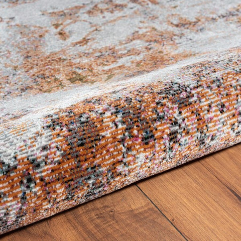 8’ x 10’ Brown and White Abstract Earth Area Rug