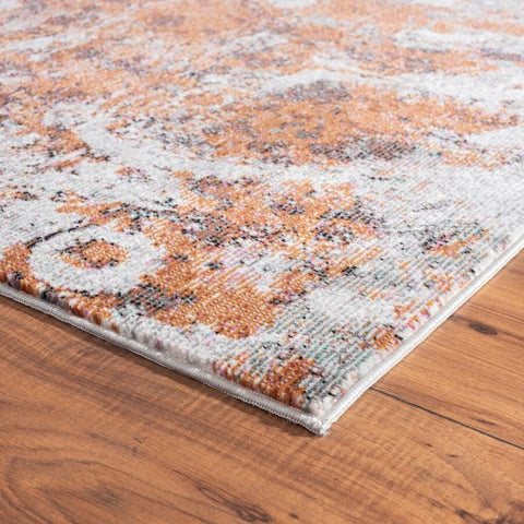8’ x 10’ Brown and White Abstract Earth Area Rug