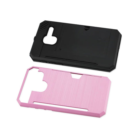 Reiko Alcatel Tru Slim Armor Hybrid Case With Card Holder In Pink