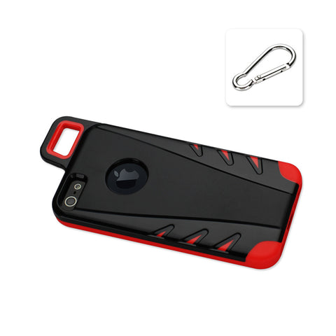 Reiko Iphone 5/5s/se Dropproof Workout Hybrid Case With Hook In Black Red