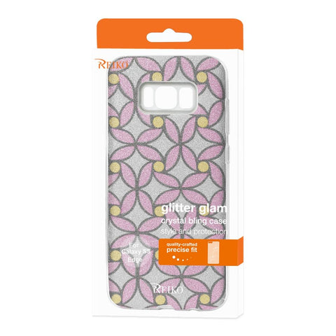 Reiko Samsung Galaxy S8 Edge/ S8 Plus Shine Glitter Shimmer Flower Hybrid Case In Flower Pink