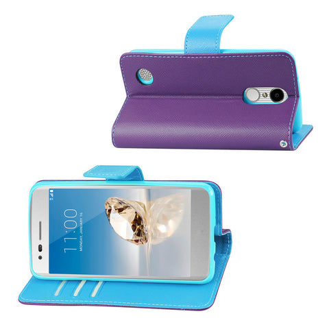 Reiko Lg Aristo/ Fortune/ Phoenix 3 Plus 3-in-1 Wallet Case In Purple