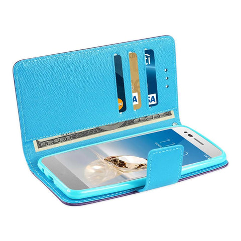 Reiko Lg Aristo/ Fortune/ Phoenix 3 Plus 3-in-1 Wallet Case In Purple