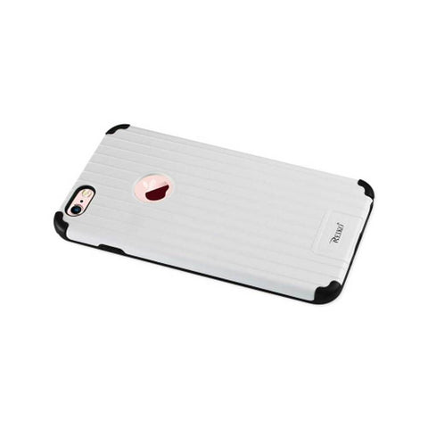 Reiko Iphone 6s Plus/ 6 Plus Rugged Metal Texture Hybrid Case With Ridged Back In Black White